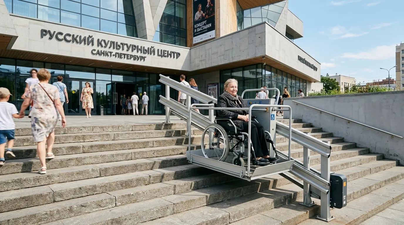 Автоматическая дверь для маломобильных групп населения — вариант исполнения